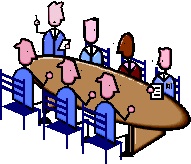 clipart of conference table with employees 